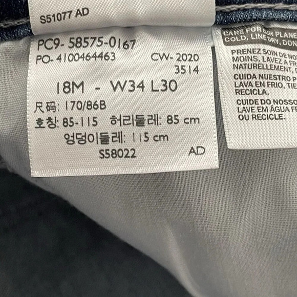 Levi's Classic Mid Rise Skinny Jeans Size 18M W34 L30 Blue Ankle Stretch - Picture 7 of 8